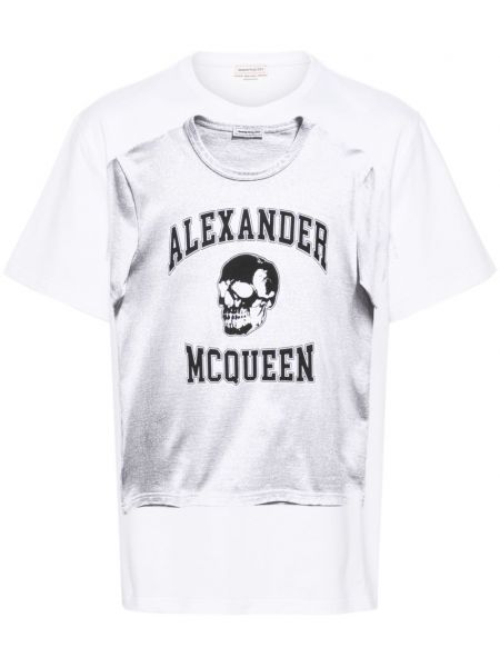 Raštuotas medvilninis marškinėliai Alexander Mcqueen