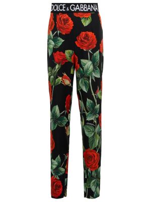 Virágos selyem leggings Dolce&gabbana
