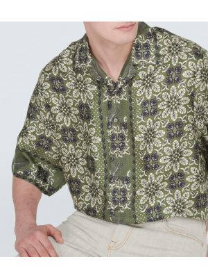 Camicia di seta a fiori Etro verde