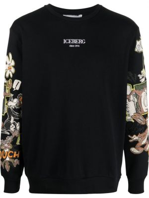 Trykt sweatshirt Iceberg svart