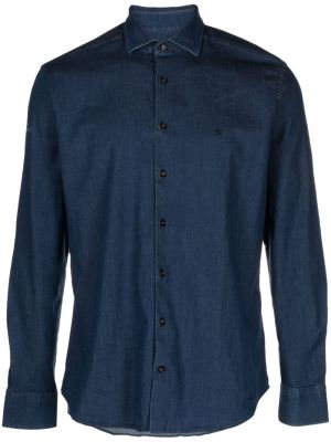 Rifľová košeľa s výšivkou Hackett modrá