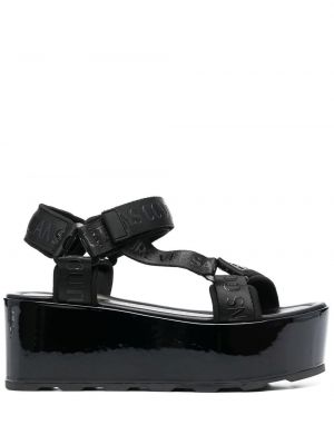 Sandały na platformie Versace Jeans Couture czarne
