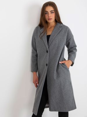 Kabát s knoflíky Fashionhunters šedý