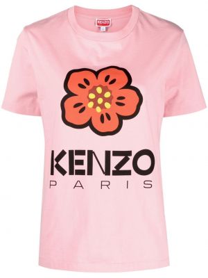 Květinové tričko Kenzo růžové