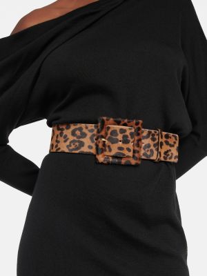 Opasok s potlačou s leopardím vzorom Carolina Herrera hnedá