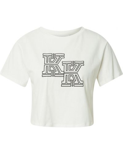 KENDALL + KYLIE Tricou  alb murdar / negru