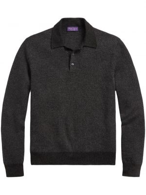 Polo majica od kašmira s herringbone uzorkom Ralph Lauren Purple Label