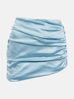 Mini falda de raso Alessandra Rich azul