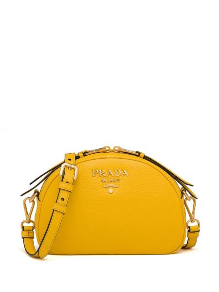 Круглая сумка Prada, желтая