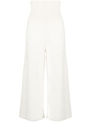 Pantaloni con paillettes Fabiana Filippi bianco