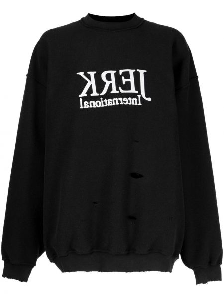Distressed sweatshirt mit print Vetements schwarz