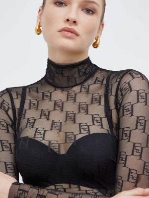 Черная однотонная блузка Elisabetta Franchi