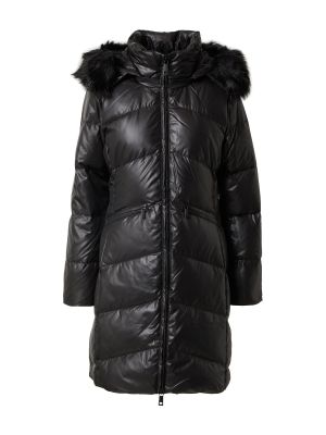 Пухено зимно палто Calvin Klein черно