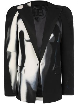 Trykt lang blazer Balmain svart