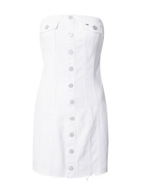 Τζιν φόρεμα Tommy Jeans λευκό