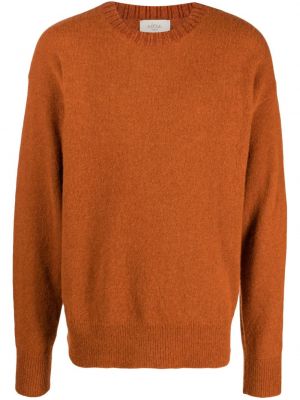 Sweter wełniany z alpaki z okrągłym dekoltem Altea pomarańczowy