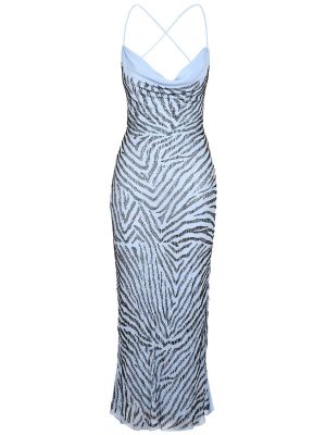 Viskózové midi šaty so vzorom zebry Des Phemmes
