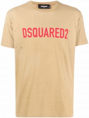Majica s printom Dsquared2 smeđa