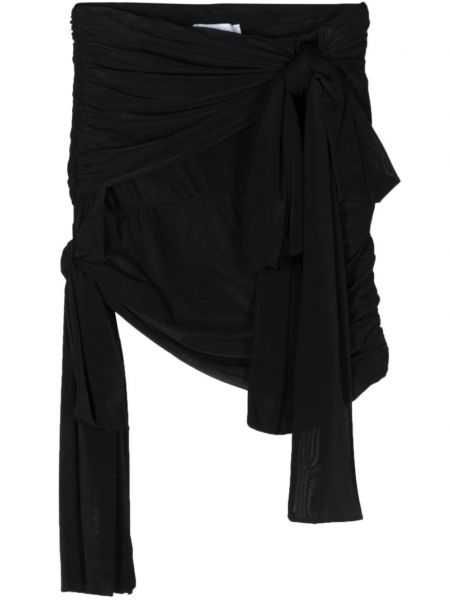 Drapovaný sukňa s mašľou Blumarine čierna