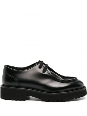 Pantofi loafer cu șireturi din piele din dantelă Doucal's negru