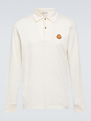 Pamučna polo majica Moncler bijela