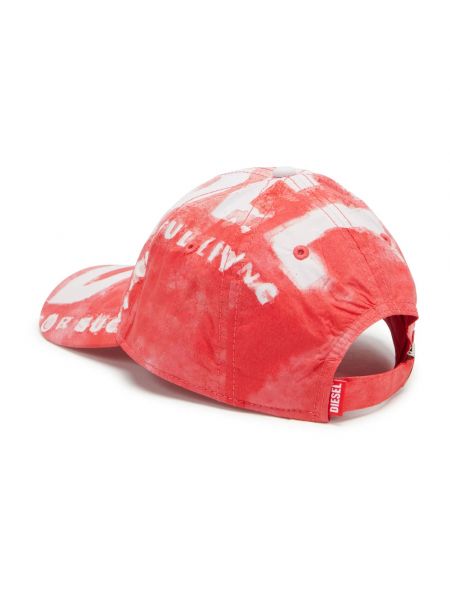 Nylonowa czapka z daszkiem Diesel czerwona