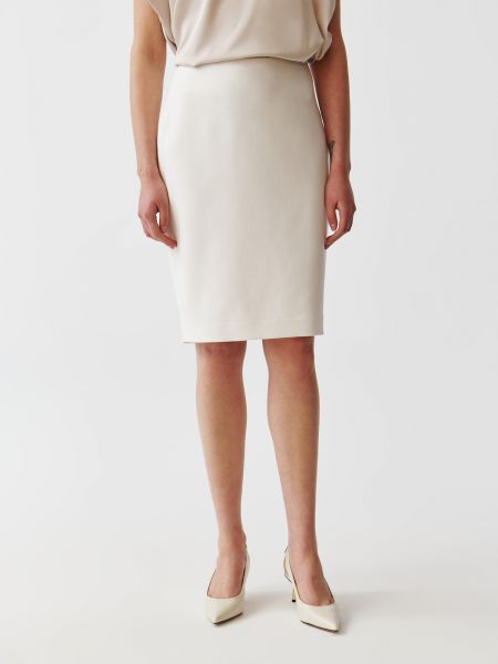 Slim fit priliehavá puzdrová sukňa Tatuum biela