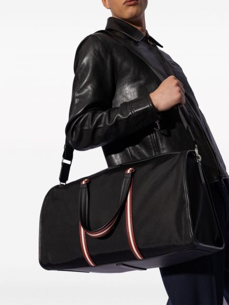 Pruhovaná cestovní taška Bally černá