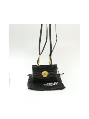 Bolsa de hombro de cuero Versace Pre-owned negro