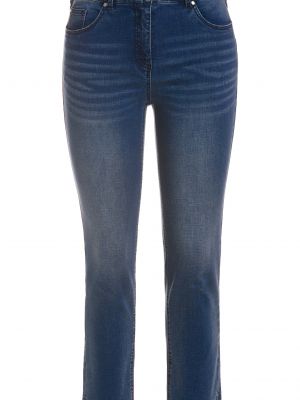 Viskózové bavlnené džínsy s vysokým pásom Ulla Popken - modrá
