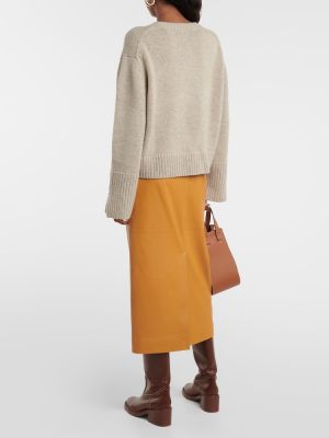 Jersey de lana de cachemir de tela jersey Jardin Des Orangers marrón