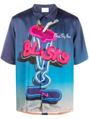 Košeľa s potlačou Blue Sky Inn modrá
