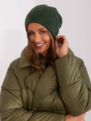 Dzianinowa czapka Fashionhunters zielona