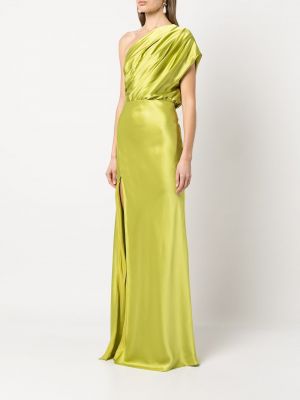 Sukienka wieczorowa z otwartymi plecami asymetryczna Michelle Mason zielona