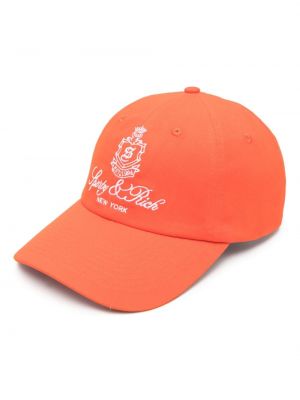 Șapcă cu broderie din bumbac Sporty & Rich portocaliu