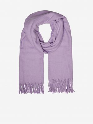 Шерстяной шарф Pieces фиолетовый