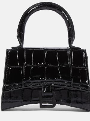 Usnjena crossbody torbica Balenciaga črna