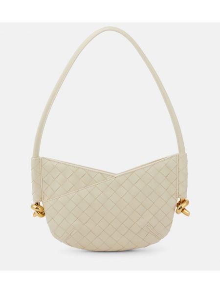 Mini borsa di pelle Bottega Veneta bianco