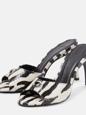 Papuci tip mules din piele cu imagine cu model zebră Coperni