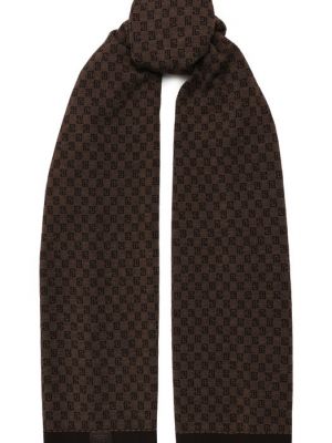Шерстяной шарф Balmain коричневый