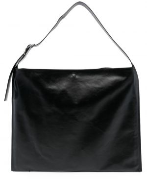 Кожени чанта за ръка Jil Sander черно