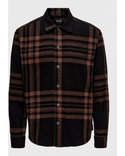 Chemise large Only & Sons marron