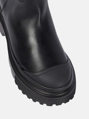 Stivali di gomma di pelle Hogan nero
