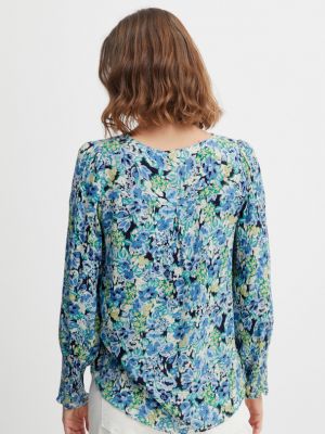 Блуза на цветя Fransa синьо
