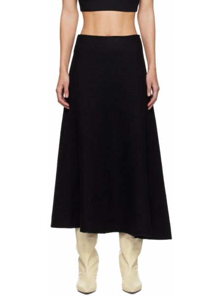 Черная юбка-миди с асимметричным подолом Jil Sander
