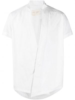 Памучна риза с v-образно деколте Greg Lauren бяло