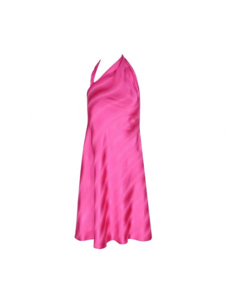 Satynowa prosta sukienka Emporio Armani różowa