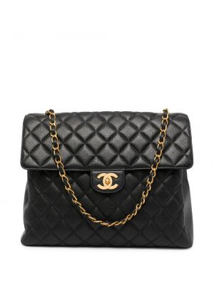 Pikowana torba na ramię Chanel Pre-owned, сzarny