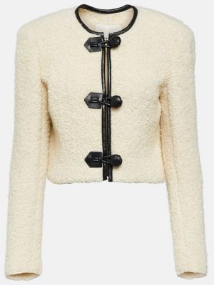 Vlnená kožená bunda Isabel Marant béžová