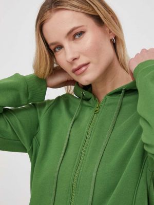 Bluza z kapturem bawełniana United Colors Of Benetton zielona